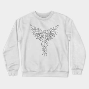 Polygonal Caduceus Symbols Crewneck Sweatshirt